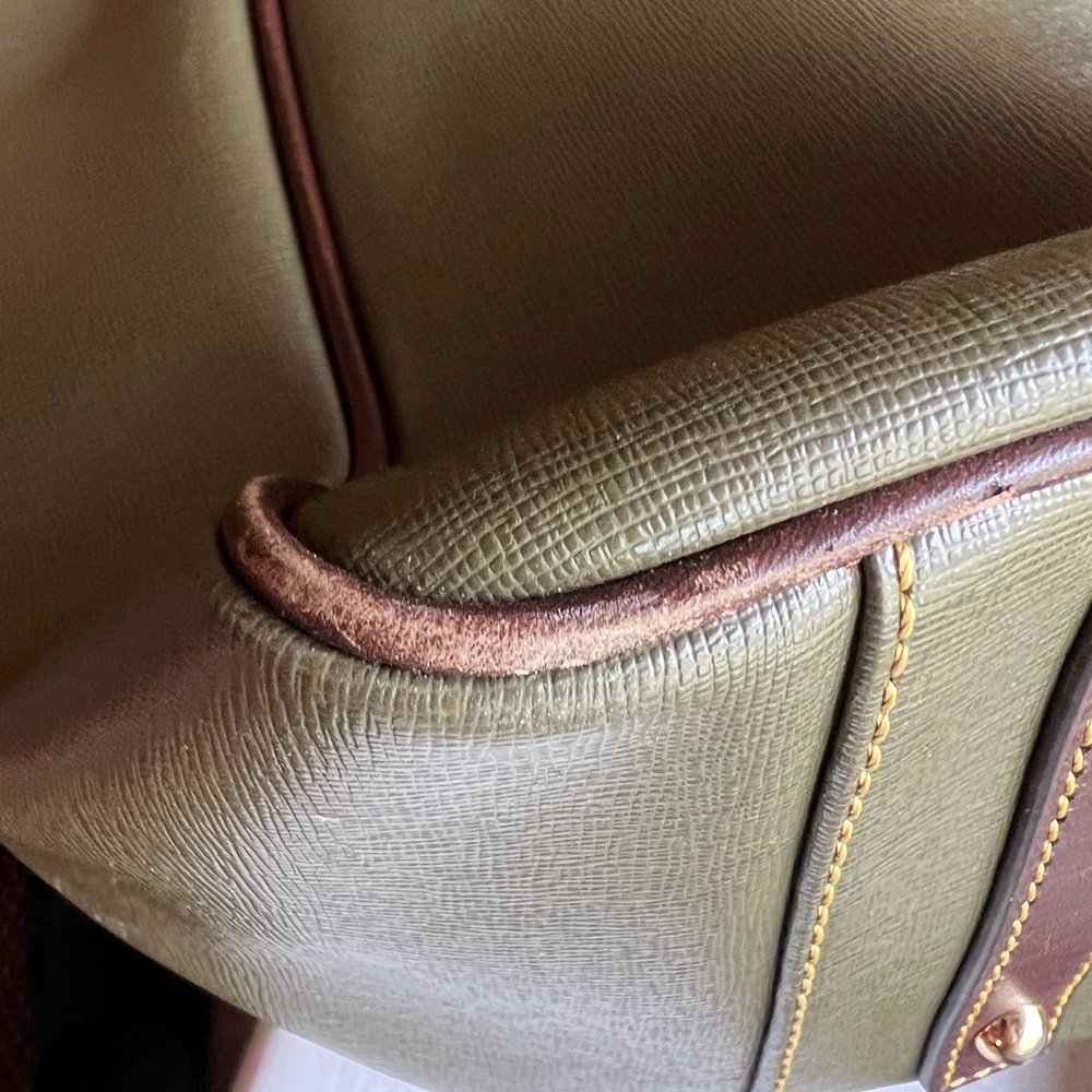 Dooney & Bourke Maddie Saffiano in Green and Brown - Picture 13 of 16